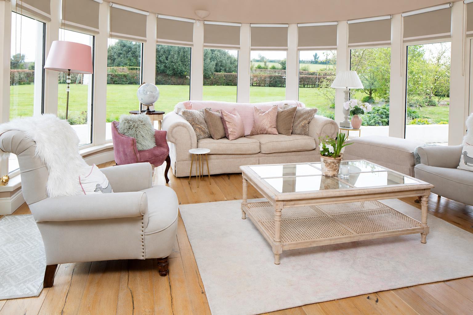 Sunroom interior design by Niamh Swail Interiors, Kildare